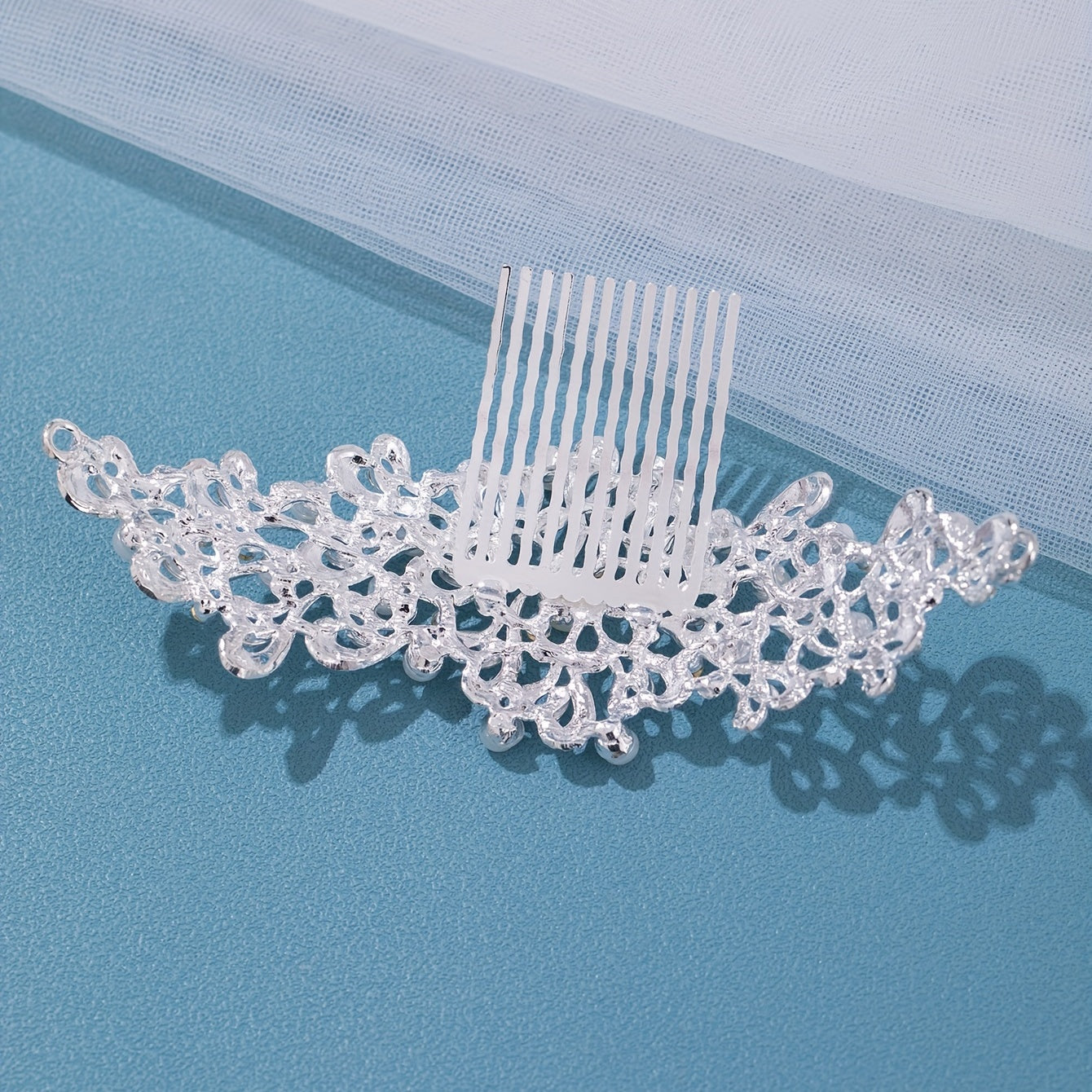 Girl's Rhinestone Flower Hair Comb, Evening Party Hairpin