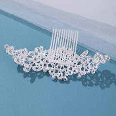 Girl's Rhinestone Flower Hair Comb, Evening Party Hairpin