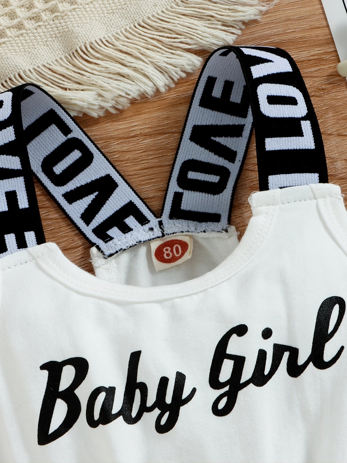 Toddler Baby Girls Sleeveless Romper Letter Print Jumpsuit