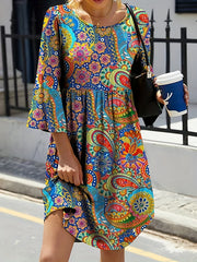 Women's Plus Paisley Print Ruched Dress