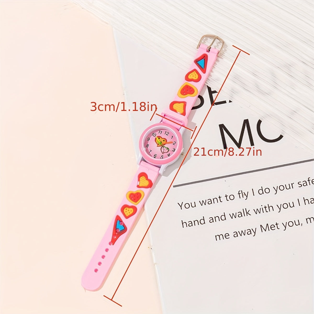 Silicone Heart Decor Quartz Watch Girls Accessories For Holiday Party Gift