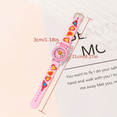 Silicone Heart Decor Quartz Watch Girls Accessories For Holiday Party Gift
