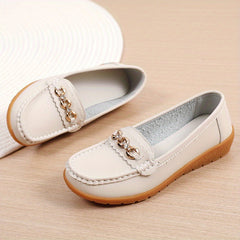 Women's Rhinestone Chain Flat Shoes Slip On Loafers