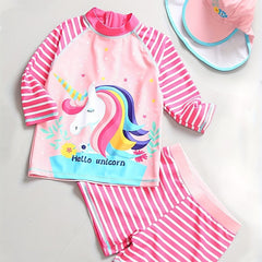 Girls Rainbow Pony Bikini Set for Summer Fun