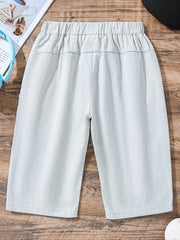 Boys Casual Thin Cotton Elastic Waist Shorts Kids Summer Clothes
