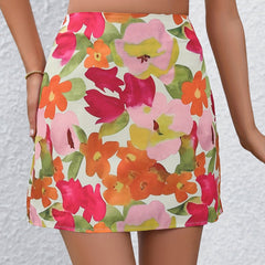 Floral Print High Waist Bodycon Skirt for Women