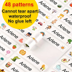 150pcs Custom Name Sticker Waterproof Label Personalized Transparent School