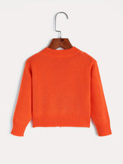 Jacquard Button Up Knit Cardigan Kids Coat Top