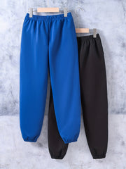 2pcs Skeleton & Letter Print Boys Active Sweatpants Jogger Sports Pan