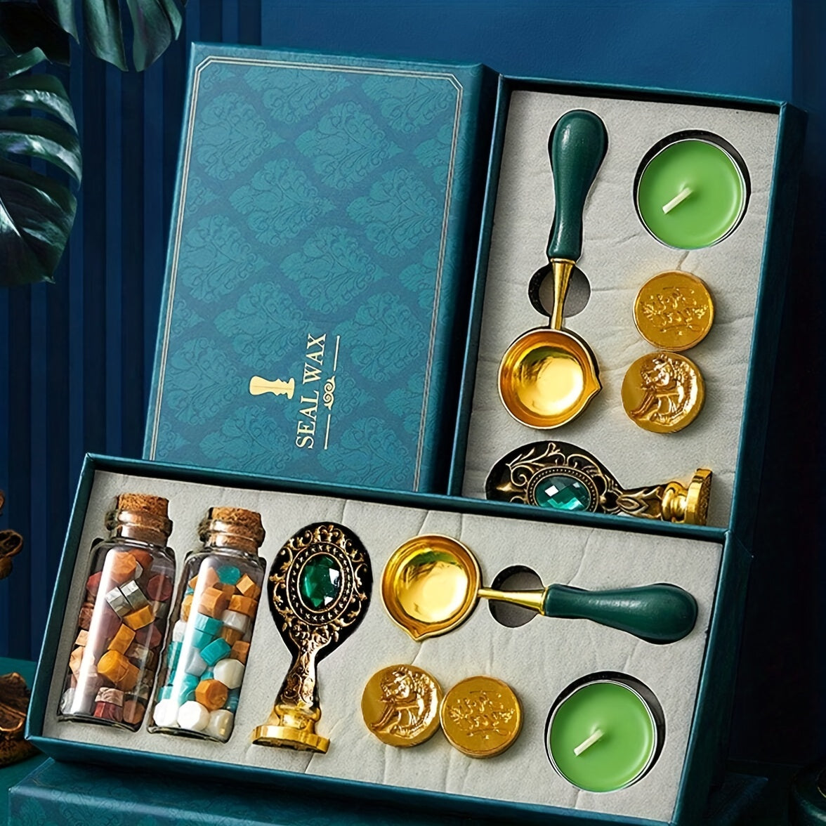 Wax Sealing Stamp Tools Set With Storage Box Fire Lacquer Seal Stamp Kit