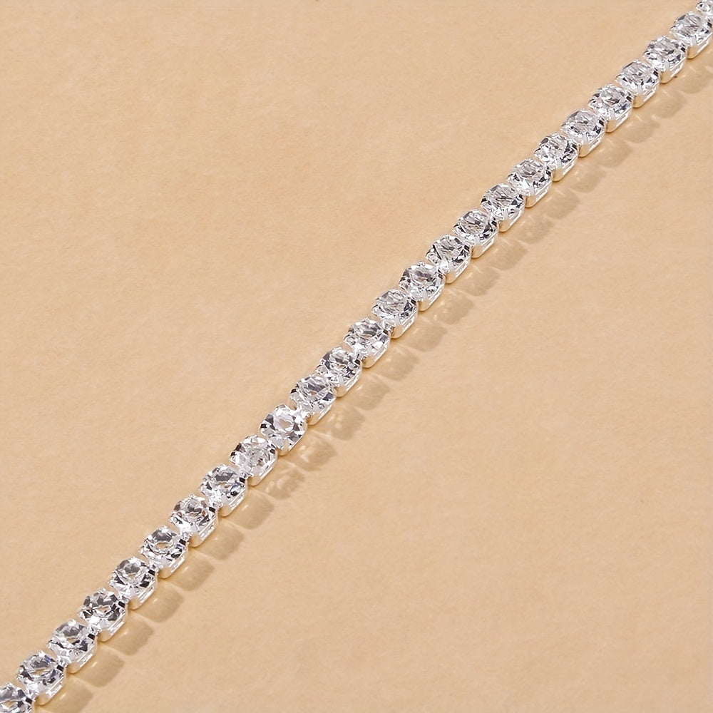 Rhinestone Claw Chain Anklet Glam Jewelry