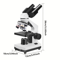 40X 1000X Binocular Microscope with Upgraded LED Light