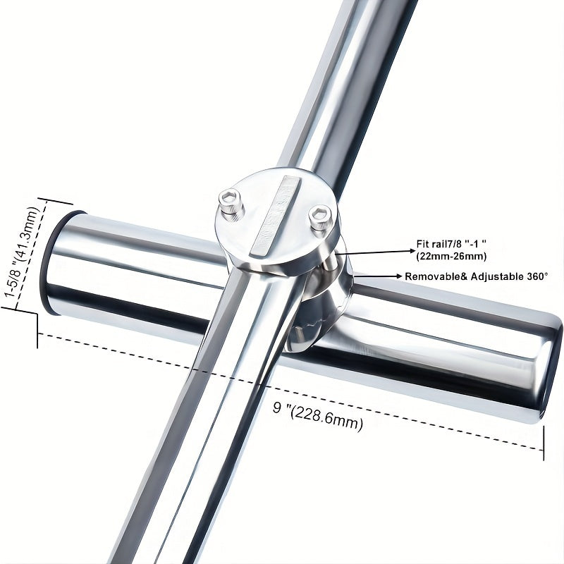 2pcs Stainless Steel Fishing Rod Holders For Boat Rail Mount