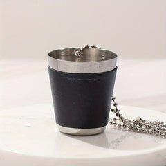 4-Pack 30ML Stainless Steel Cups with Beads Chain - Portable Small Wine Glass