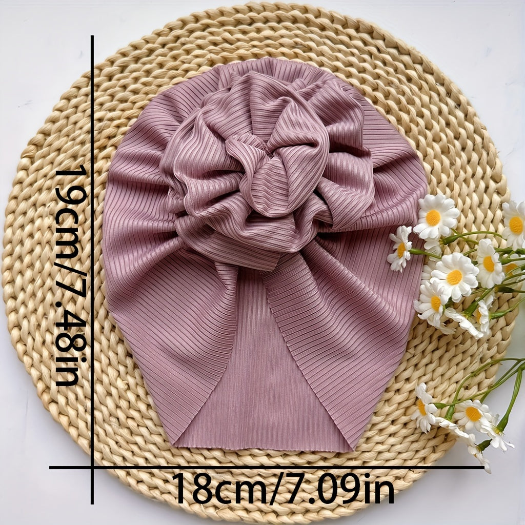 Soft Baby Headband with Big Flower - Newborn Hat