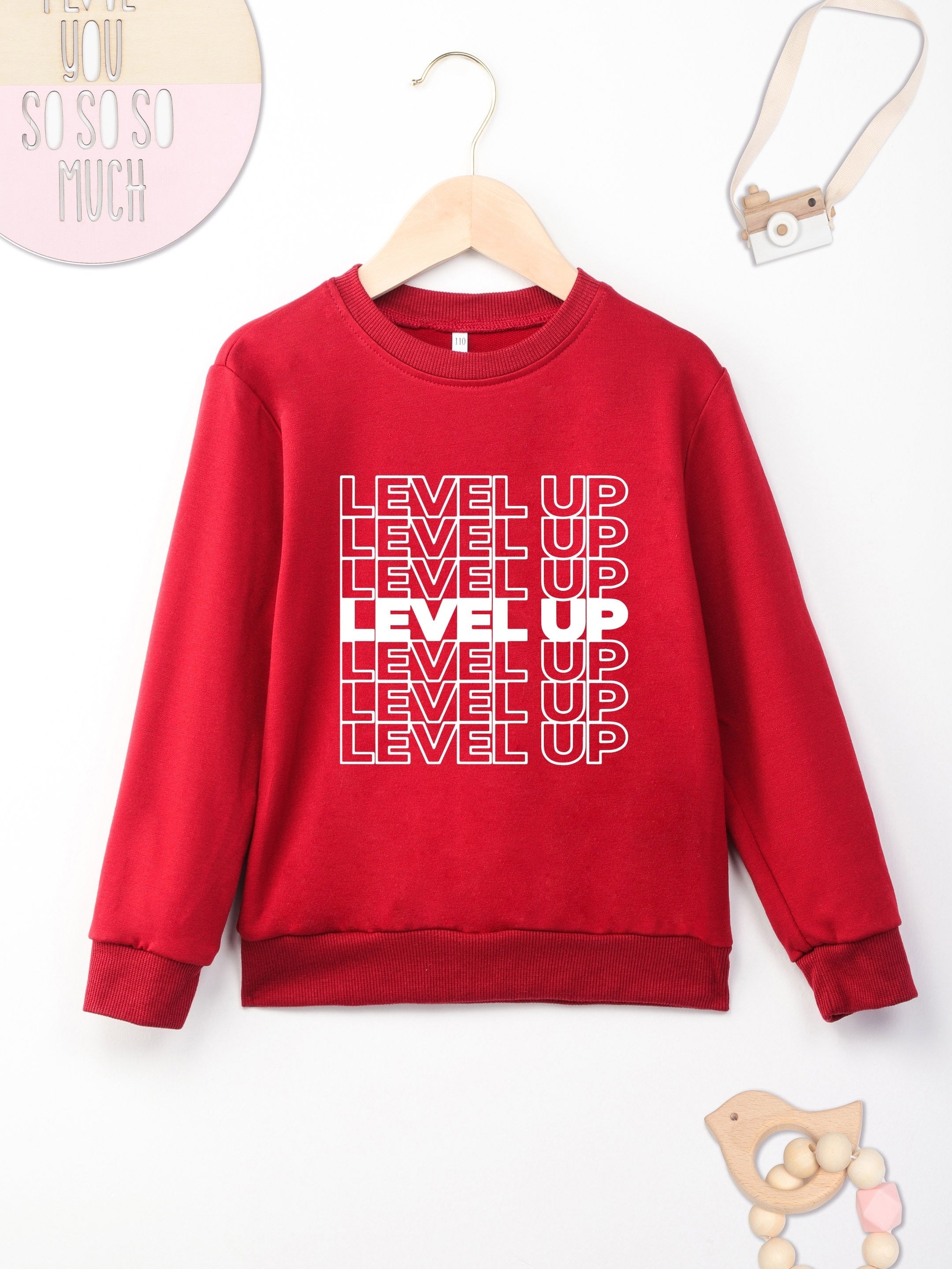 Kid's LEVEL UP Sweatshirt Long Sleeve Top Boy's Clothes