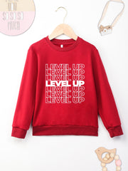 Kid's LEVEL UP Sweatshirt Long Sleeve Top Boy's Clothes