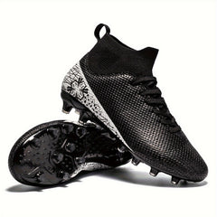 Boys High Top Non Slip Football Cleat with Spikes- Professional Soccer Shoes