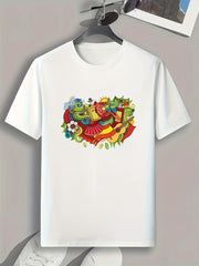 Colorful Print Men's Graphic T shirt for Summer