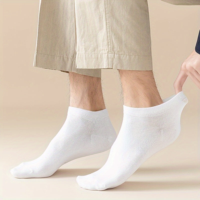 5-10 Pairs Ankle Socks Men Women Breathable Sports Low Cut Solid Socks