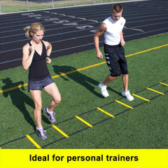 Speed Agility Ladder Set - 12 Rung Ladder, 6 Disc Cones, 4 Steel Stakes, Whistle