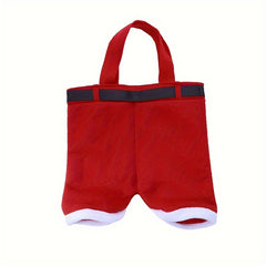 4pcs Christmas Candy Bags Santa Pants Wine Bag Portable Candy Gift Wrap