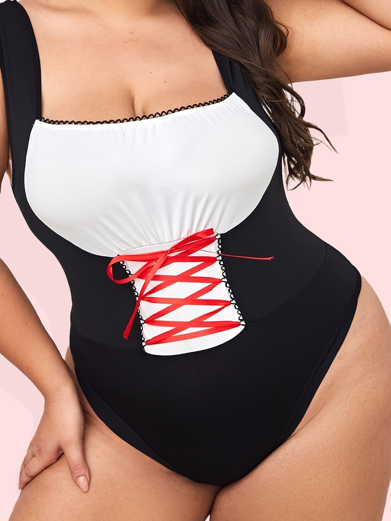 Colorblock Criss Cross Bodysuit