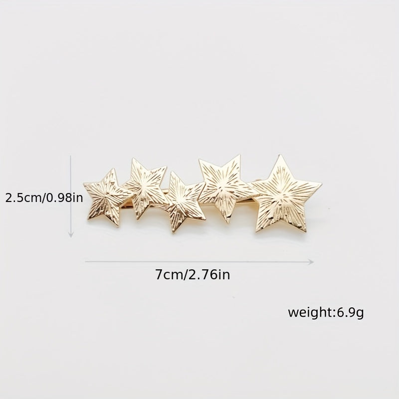 Star Shape Hair Clip Zinc Alloy Geometric Edge Clip