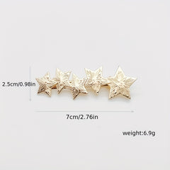 Star Shape Hair Clip Zinc Alloy Geometric Edge Clip
