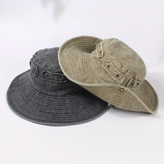 Distressed Cowboy Bucket Hats Vintage Unisex Boonie Hats