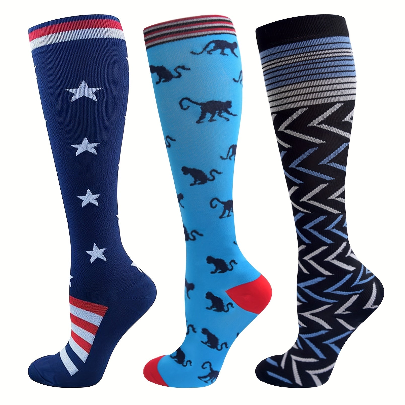 Stretchy Compression Socks for Women - Sports Calf Socks for Cycling & Running
