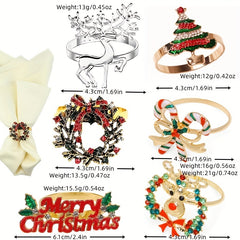 Christmas Fawn Napkin Buckle Metal Cloth Ring Home Decor