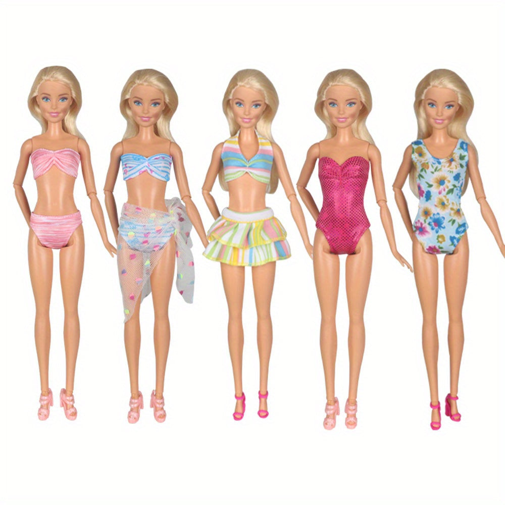 5 Sets Doll Swimsuits Bathing Suits Beach Bikini Clothes For 29 21 Cm Girl Doll