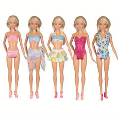 5 Sets Doll Swimsuits Bathing Suits Beach Bikini Clothes For 29 21 Cm Girl Doll