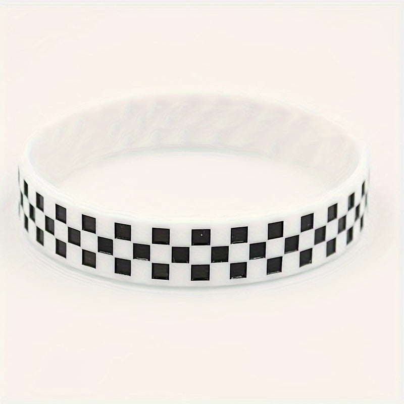 Plaid Pattern Silicone Bracelet for Sports & Basketball