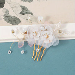 Vintage Flower Hair Comb Girl's Headgear Hanfu Hair Accessory