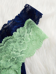 5 Pack Plus Size Panties Set Women's Plus Contrast Lace Scolloped Trim