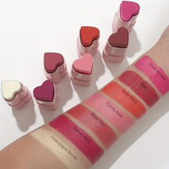 Cream Heart Blush Stick Candy Rose