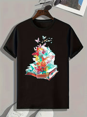 Butterflies Book Print Men's Graphic T-shirt Casual Comfy Tees