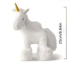 Rainbow Unicorn Stuffed Animal Plush with Purple Mane & Tail