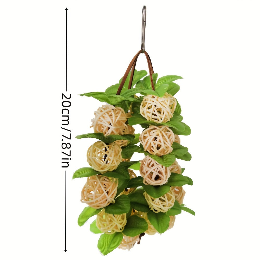 Parrot Toys Hanging Wooden Birds Ball Toy Bird Cage Bite Toys