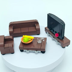 Mini Living Room Set Sofa Table Clock Home Decor Display Desktop Ornament