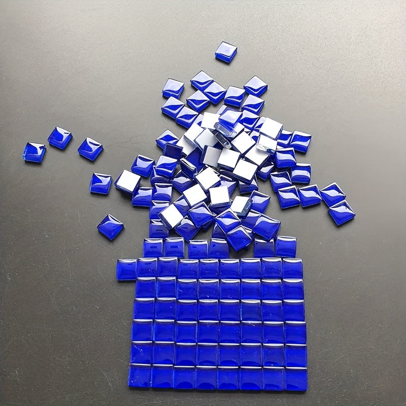 105pcs 1.0cm Colorful Glass Mosaic Tiles for DIY Crafts