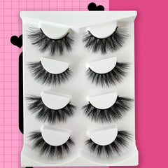 4 Pairs Full Strip False Eyelashes for Daily Use