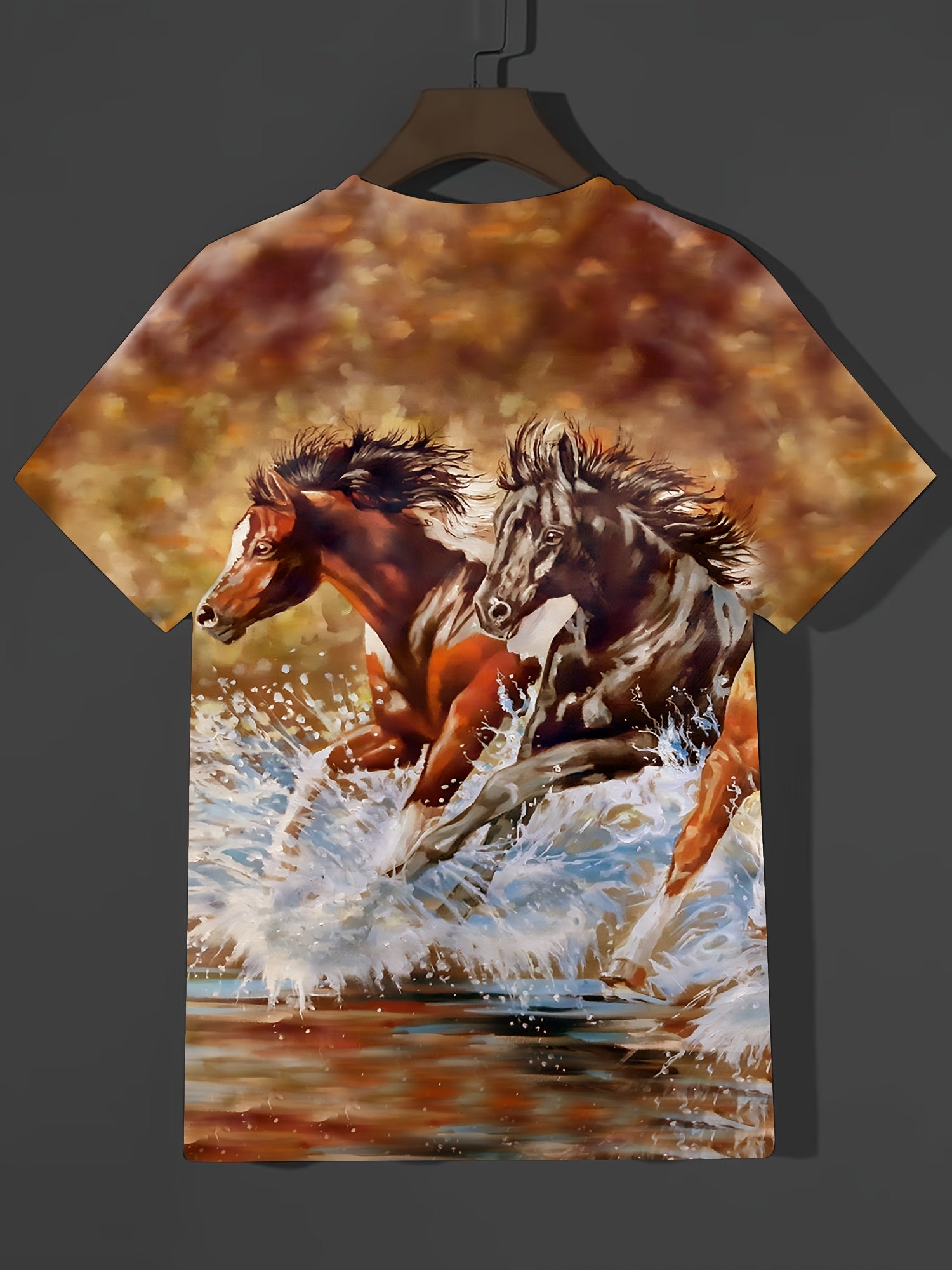 Horse 3D Print Men's Short Sleeve T-shirt Graphic Tee Men's Summer Clothes