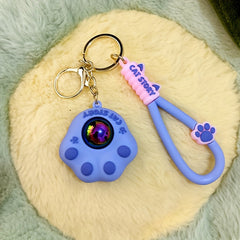 Cat Paw Keychain Pendant with Light for Keys, Backpacks, Wallets