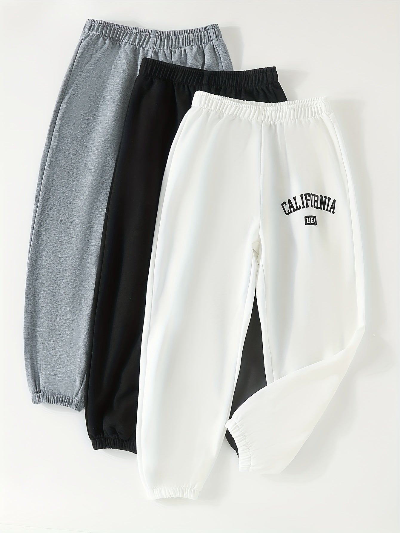 3pcs CALIFORNCA Letter Boys Active Sweatpants Jogger Sports Pants
