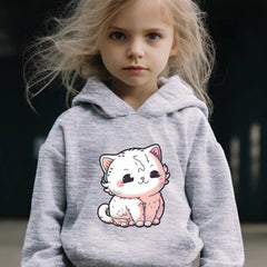 Chubby Cat Print 2pcs Girls Sports Outfits