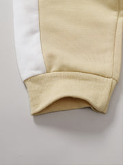 Baby Boys Casual Colorblock Letter Round Neck Sweatshirt Pant Set