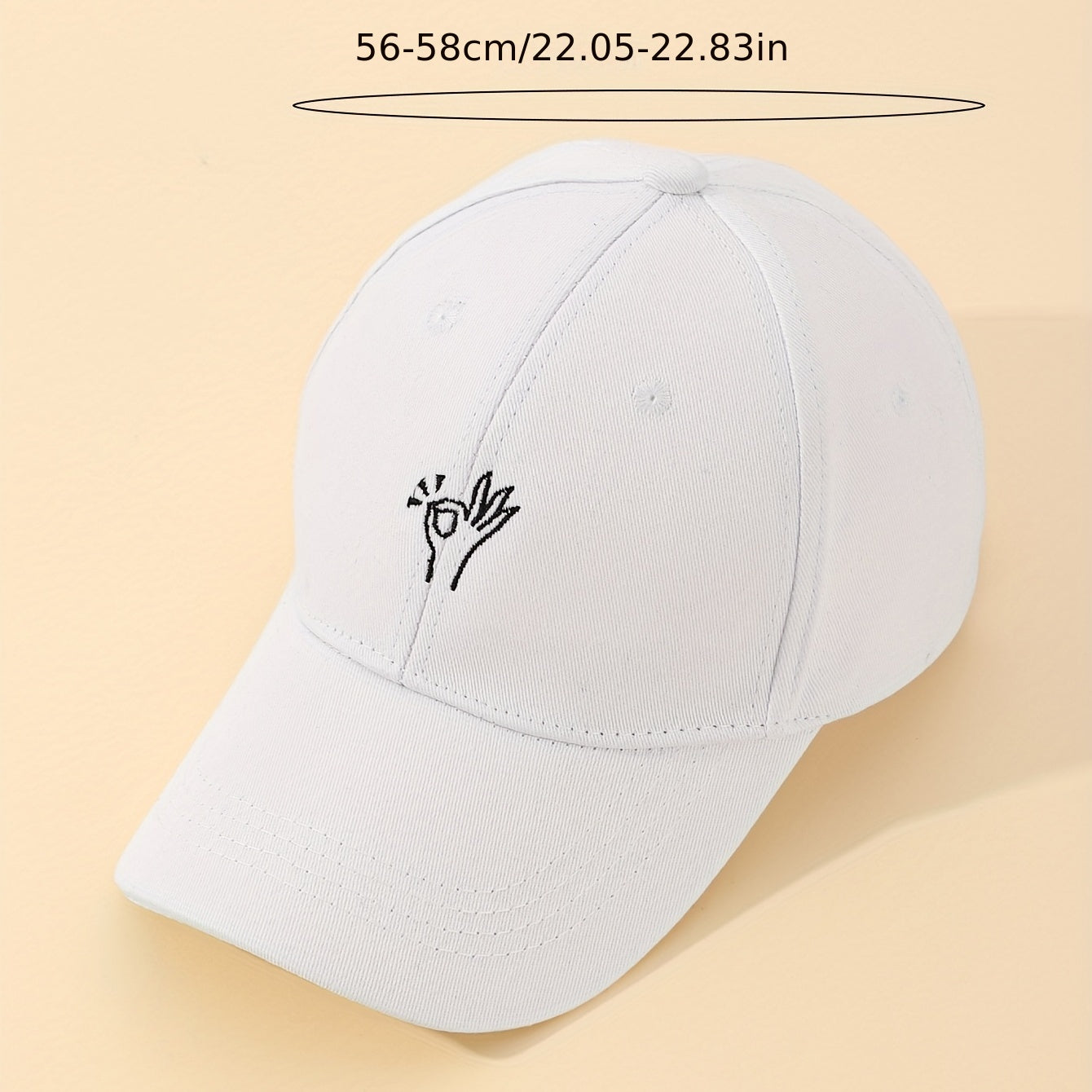 Embroidered OK Gesture Baseball Cap Unisex Adjustable Dad Hat